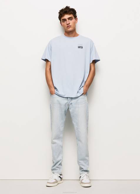 Pepe Jeans Puuvillainen t-paita vuodelta 1973 miehet valkaisu sininen TB00924 - Image 2