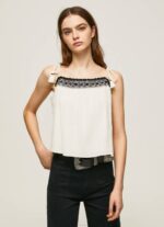 Pepe Jeans puuvillainen toppi, jossa virkatut yksityiskohdat naiset mousse TB00335 - Image 3