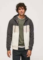 Pepe Jeans puuvillainen vetoketjupusero miehet pesty mustaksi TB00892 - Image 2