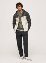 Pepe Jeans puuvillainen vetoketjupusero miehet pesty mustaksi TB00892
