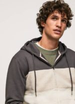 Pepe Jeans puuvillainen vetoketjupusero miehet pesty mustaksi TB00892 - Image 3