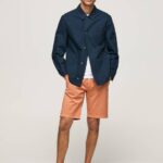 Pepe Jeans puuvillaiset chino shortsit miehet kurpitsa appelsiini TB001132
