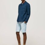 Pepe Jeans puuvillaiset chino shortsit miehet valkaisu sininen TB001115