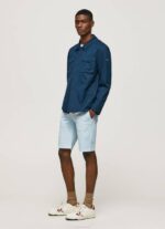 Pepe Jeans puuvillaiset chino shortsit miehet valkaisu sininen TB001115