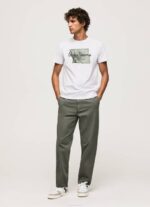 Pepe Jeans puuvillalogollinen t-paita miehet valkoinen TB00938 - Image 2