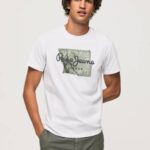 Pepe Jeans puuvillalogollinen t-paita miehet valkoinen TB00938