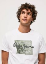 Pepe Jeans puuvillalogollinen t-paita miehet valkoinen TB00938 - Image 3