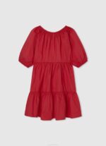 Pepe Jeans puuvillapopliinimekko tyttö studio punainen TB001376 - Image 2