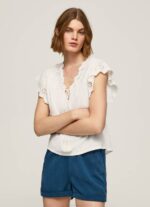 Pepe Jeans puuvillapusero harjakattoisilla yksityiskohdilla naiset mousse TB00342 - Image 3