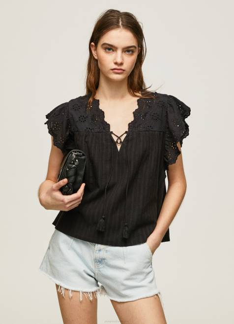 pepe_jeans_puuvillapusero_harjakattoisilla_yksityiskohdilla_naiset_musta_tb00336.jpg Pepe Jeans puuvillapusero harjakattoisilla yksityiskohdilla naiset musta TB00336 - Image 1