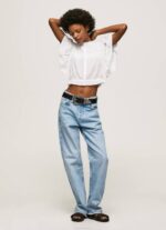 Pepe Jeans puuvillapusero harjakattoisilla yksityiskohdilla naiset valkoinen TB00344 - Image 2