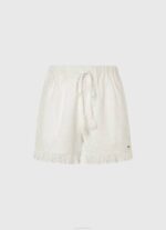 Pepe Jeans puuvillashortsit harjakattoisilla yksityiskohdilla naiset valkoinen TB00534 - Image 5