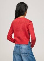 Pepe Jeans puuvillatrikoo harjakattoisilla yksityiskohdilla naiset studio punainen TB00259 - Image 4