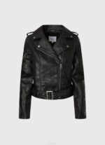 Pepe Jeans pyöräilijätakki epalules-olkapäillä naiset musta TB00116 - Image 5