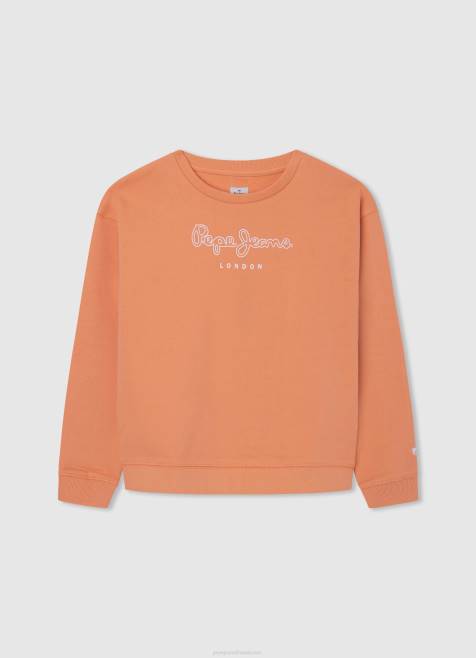Pepe Jeans pyöreä kaulus punottu jersey tyttö pehmeä pinkki TB001407 - Image 5