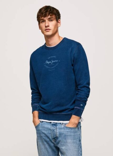 Pepe Jeans pyöreä kaulus puuvillapusero miehet indigo TB00868