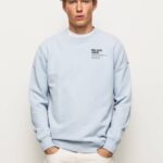 Pepe Jeans pyöreä kaulus puuvillapusero miehet valkaisu sininen TB00869