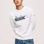 Pepe Jeans pyöreä kaulus puuvillapusero miehet valkoinen TB00877