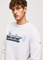 Pepe Jeans pyöreä kaulus puuvillapusero miehet valkoinen TB00877 - Image 3