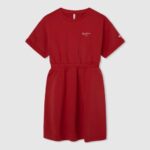 Pepe Jeans pyöreäkauluksinen minimekko tyttö studio punainen TB001390
