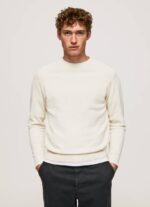 Pepe Jeans pyöreäkauluksinen puuvillajersey miehet norsunluu TB00865