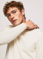 Pepe Jeans pyöreäkauluksinen puuvillajersey miehet norsunluu TB00865 - Image 3