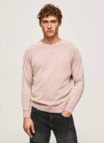 Pepe Jeans pyöreäkauluksinen puuvillajersey miehet valkaisuaine pinkki TB00863