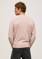 Pepe Jeans pyöreäkauluksinen puuvillajersey miehet valkaisuaine pinkki TB00863 - Image 4