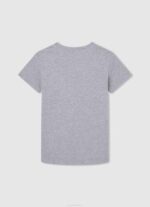 Pepe Jeans pystylogoinen puuvillainen t-paita poika harmaa marli TB001650 - Image 2