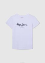 Pepe Jeans pystylogoinen puuvillainen t-paita poika studio punainen TB001608 - Image 3