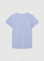 Pepe Jeans pystylogoinen puuvillainen t-paita poika valkaisu sininen TB001628 - Image 2