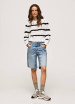 Pepe Jeans raidallinen harjakattoinen trikoo naiset mousse TB00251 - Image 2