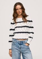 Pepe Jeans raidallinen harjakattoinen trikoo naiset mousse TB00251 - Image 3