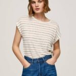 Pepe Jeans raidallinen pellava t-paita naiset multi TB00447