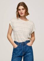 Pepe Jeans raidallinen pellava t-paita naiset multi TB00447