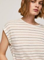 Pepe Jeans raidallinen pellava t-paita naiset multi TB00447 - Image 3