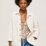 Pepe Jeans raidallinen printti farkkupaita naiset denim TB00353