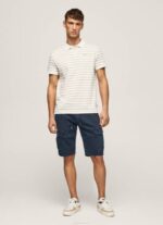 Pepe Jeans raidallinen printti poolopaita miehet luonnonvalkoinen TB001092 - Image 2