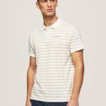 Pepe Jeans raidallinen printti poolopaita miehet luonnonvalkoinen TB001092