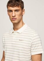 Pepe Jeans raidallinen printti poolopaita miehet luonnonvalkoinen TB001092 - Image 3