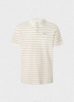 Pepe Jeans raidallinen printti poolopaita miehet luonnonvalkoinen TB001092 - Image 5