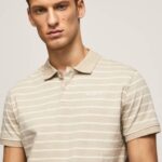 Pepe Jeans raidallinen printti poolopaita miehet maltaat TB001093