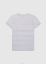 Pepe Jeans raidallinen printti puuvillainen t-paita poika luonnonvalkoinen TB001645 - Image 2