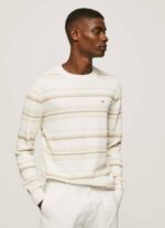 Pepe Jeans raidallinen printti puuvillajersey miehet luonnonvalkoinen TB00866 - Image 2