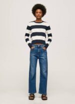 Pepe Jeans raidallinen printti puuvillajersey naiset dulwich TB00255 - Image 2