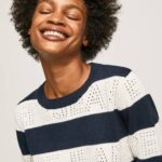 Pepe Jeans raidallinen printti puuvillajersey naiset dulwich TB00255