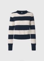 Pepe Jeans raidallinen printti puuvillajersey naiset dulwich TB00255 - Image 5