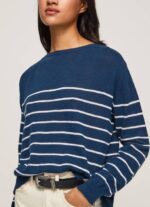 Pepe Jeans raidallinen printti puuvillajersey naiset valtameri TB00237 - Image 3