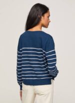 Pepe Jeans raidallinen printti puuvillajersey naiset valtameri TB00237 - Image 4