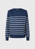 Pepe Jeans raidallinen printti puuvillajersey naiset valtameri TB00237 - Image 5